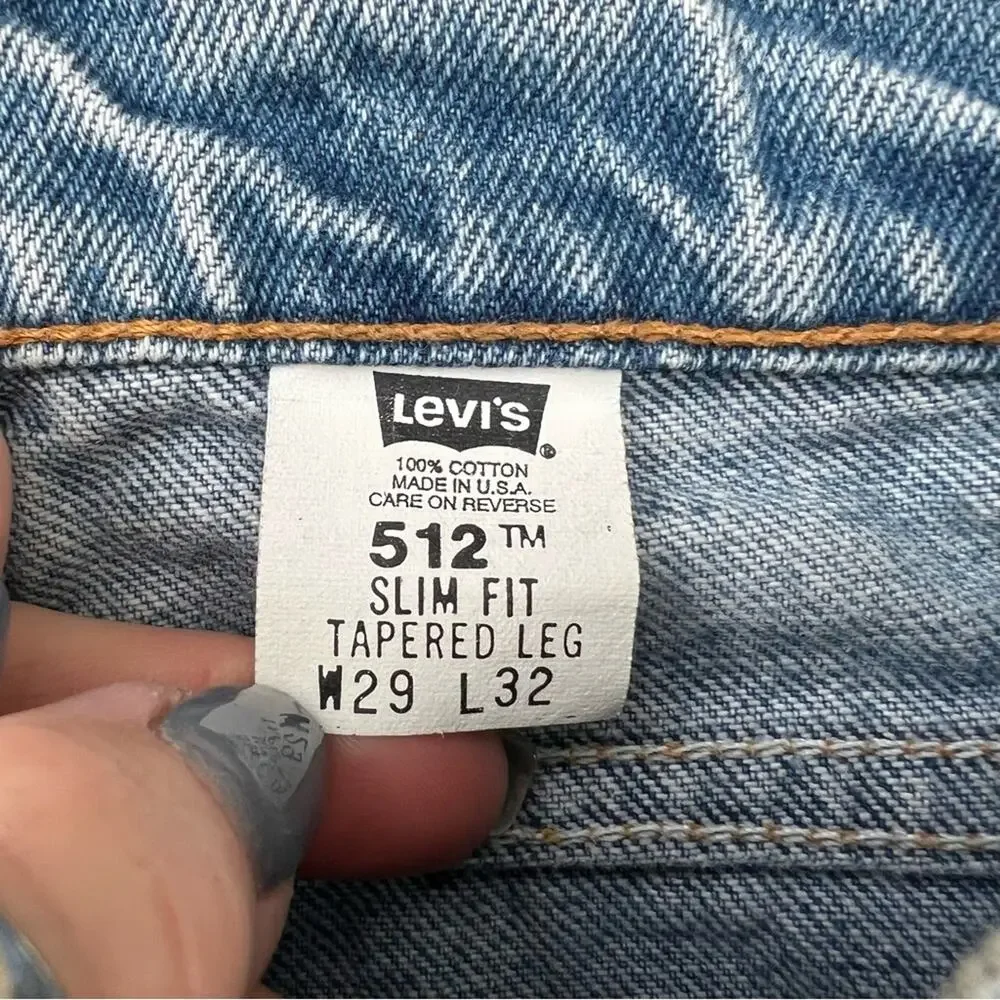 Vintage 90s Levi’s 512 slim fit tapered leg jeans 29x32 - Picture 6 of 10